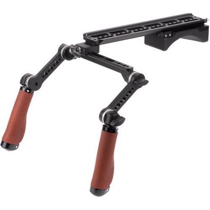 Picture of Wooden Camera - Shoulder Rig v2 (Mid, Brown Leather)