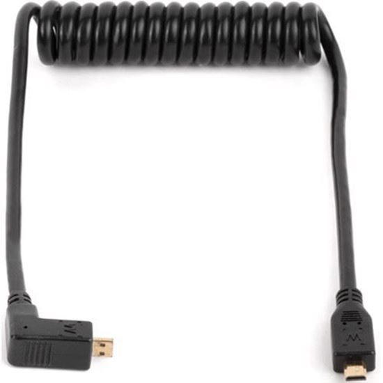 Picture of Wooden Camera - WC Coiled Right Angle Micro HDMI to Micro HDMI (12")