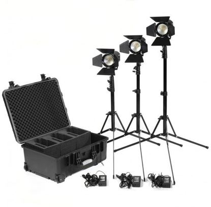 Picture of Kinotehnik Practilite 602 LED Bi-Color Fresnel 3-Light Kit