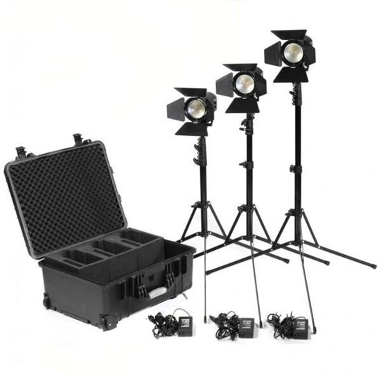Picture of Kinotehnik Practilite 602 LED Bi-Color Fresnel 3-Light Kit
