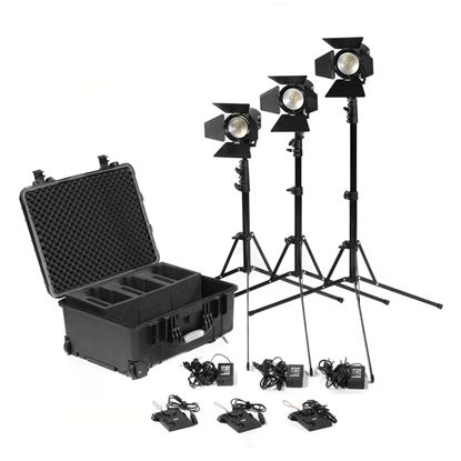 Picture of Kinotehnik Practilite 602 LED Bi-Color Fresnel 3-Light Kit