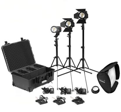 Picture of Kinotehnik Practilite 602 / 600 LED Bi-Color Fresnel 3-Light Kit