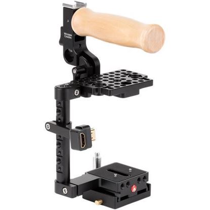 Picture of Wooden Camera - Unified BMPCC4K / BMPCC6K Camera Cage (Blackmagic Pocket Cinema Camera 4K / 6K) with Wood Grip