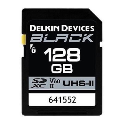 Picture of Delkin BLACK 128GB UHS-II V60 U3 300MB/s SDXC Card
