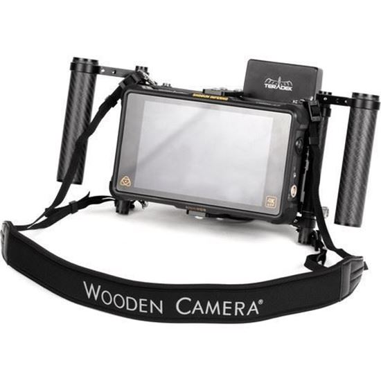Picture of Wooden Camera Director's Monitor Cage v3 with Carbon Fiber Handgrips